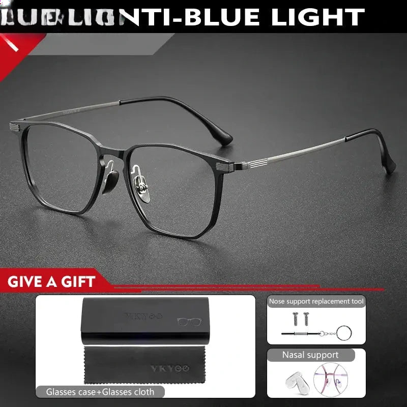 Men's Square Full Rim Titanium Reading Glasses 4224 — view 8 | Rx Spectacle