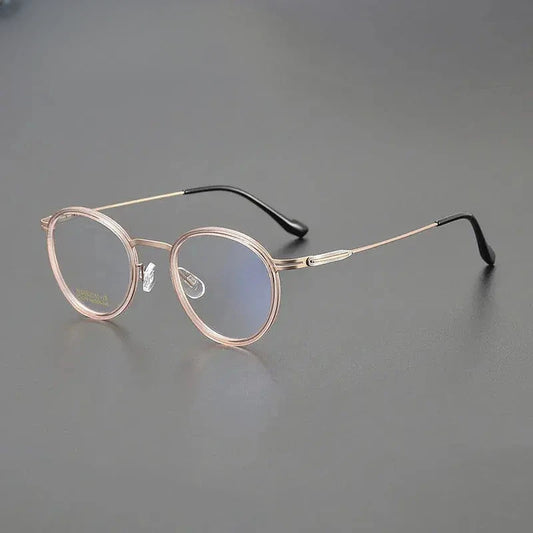 Women's Round Full Rim Titanium Prescription Glasses 404004 — view 1 | Rx Spectacle