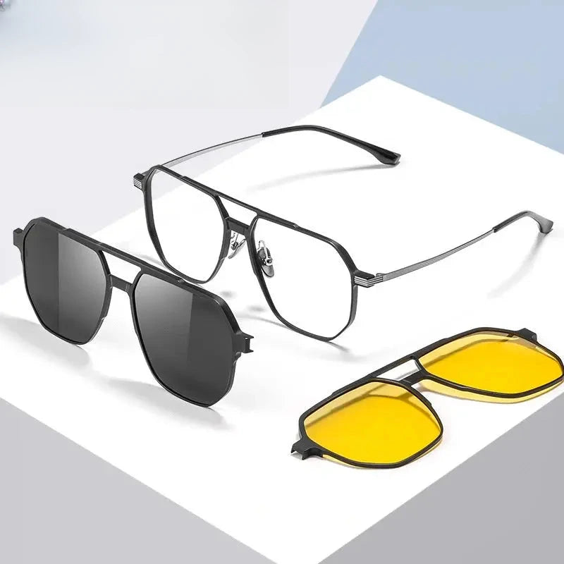 Unisex Square Full Rim Titanium Prescription Glasses 9906 — view 1 | Rx Spectacle