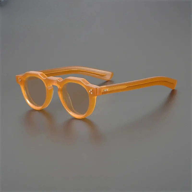 Unisex Round Full Rim Acetate Flat Top Prescription Glasses M002 — view 11 | Rx Spectacle