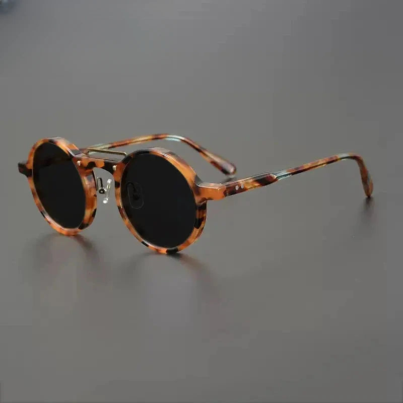 Unisex Round Full Rim Acetate Prescription Glasses Mo11 — view 3 | Rx Spectacle