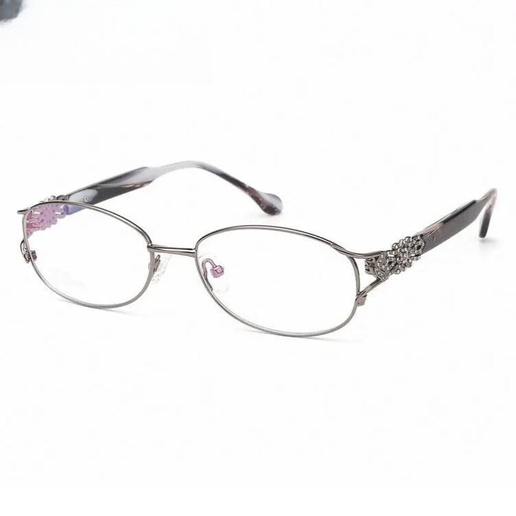 Women's Oval Full Rim Titanium Prescription Glasses 2399 — view 4 | Rx Spectacle