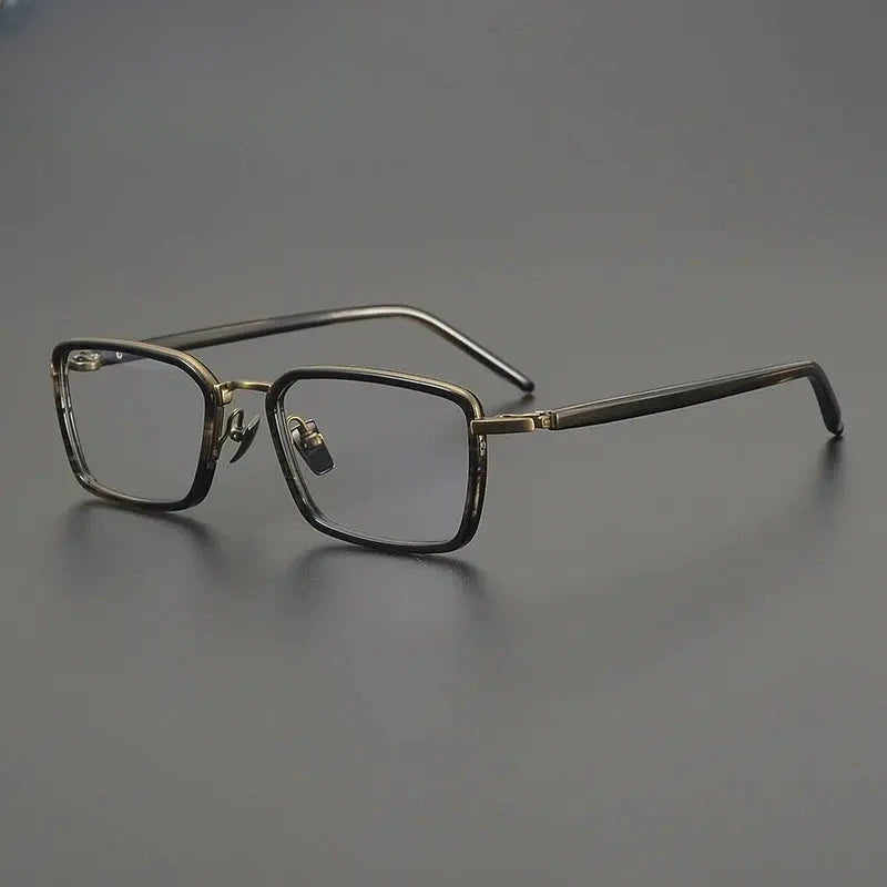 Unisex Square Full Rim Titanium Oversized Prescription Glasses G2172 — view 4 | Rx Spectacle