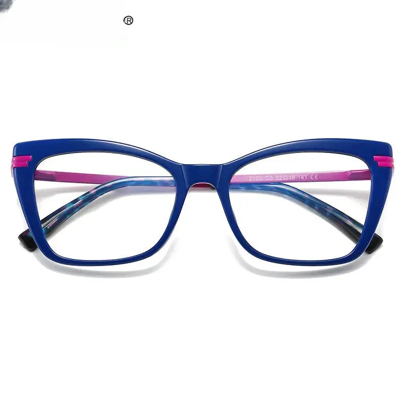 Women's Cat Eye Full Rim Titanium Reading Glasses 2105 — view 5 | Rx Spectacle