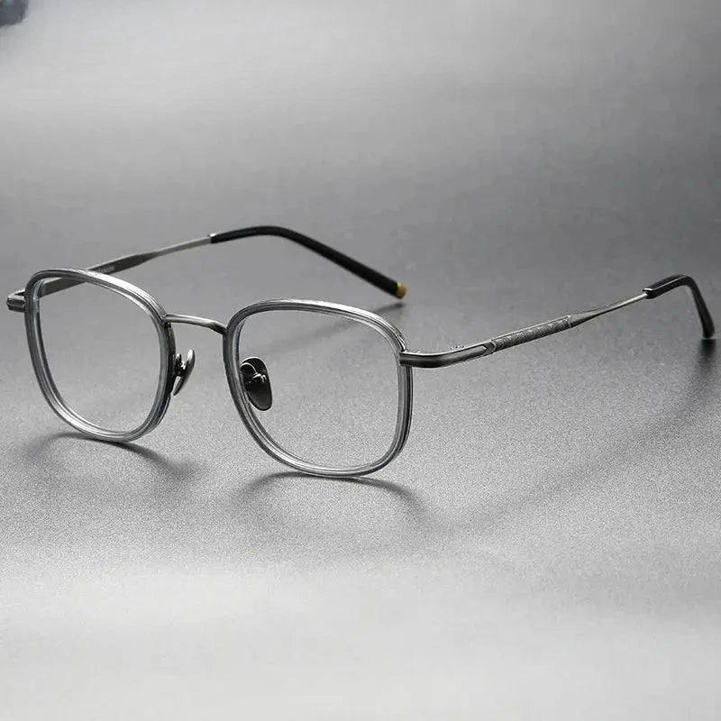 Unisex Square Full Rim Titanium Prescription Glasses 452250 — view 6 | Rx Spectacle