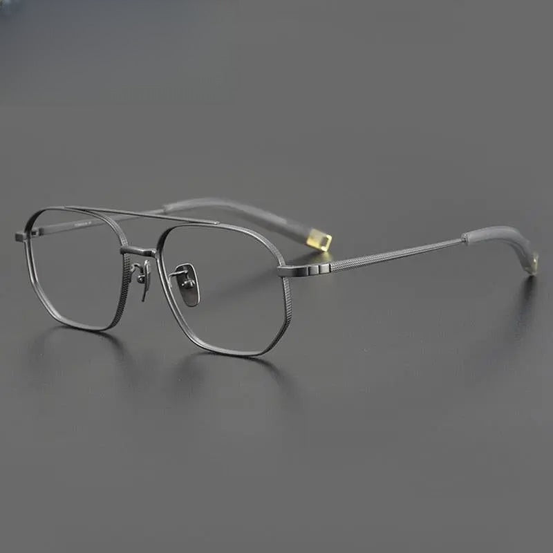Unisex Round Full Rim Titanium Double Bridge Prescription Glasses Gxyj900 — view 1 | Rx Spectacle