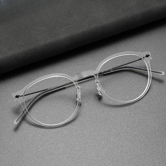 Unisex Round Full Rim Titanium Prescription Glasses 6603 — view 1 | Rx Spectacle