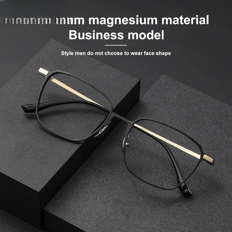 Unisex Square Full Rim Titanium Reading Glasses V20229 — view 1 | Rx Spectacle