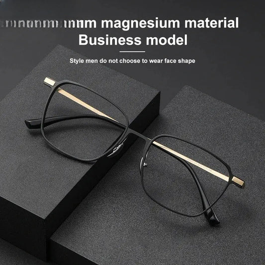 Unisex Square Full Rim Titanium Reading Glasses V20229 — view 1 | Rx Spectacle