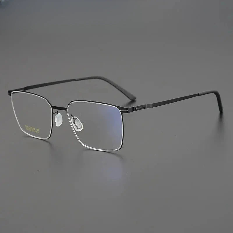 Unisex Square Semi-Rimless Titanium Prescription Glasses 69903 — view 3 | Rx Spectacle