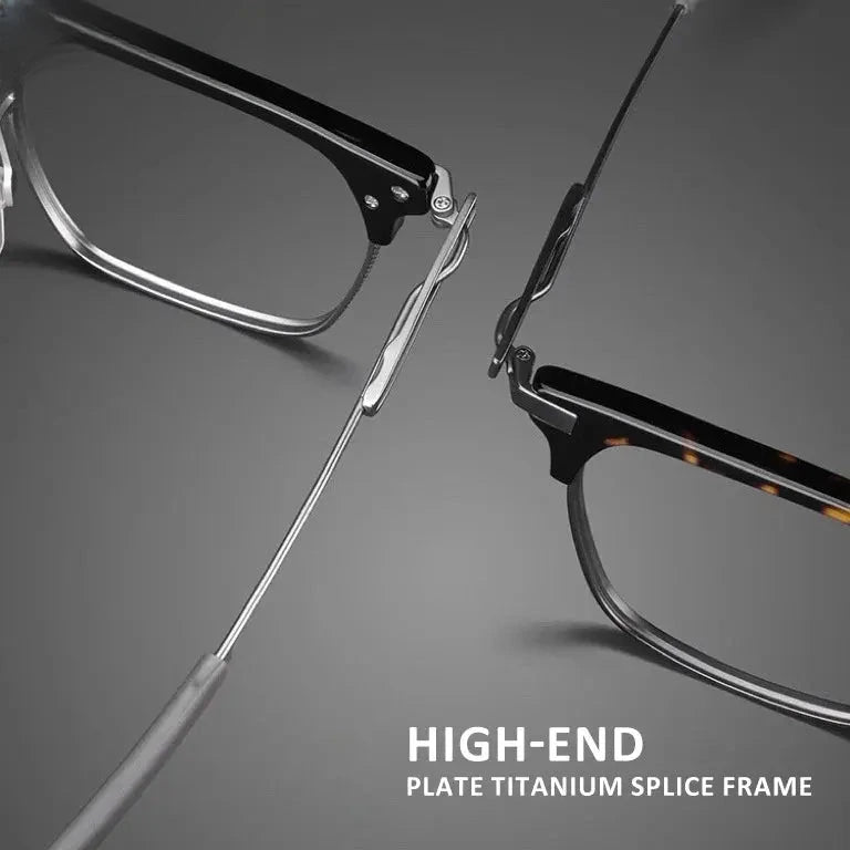 Square Full Rim Titanium Reading Glasses 19107 — view 3 | Rx Spectacle