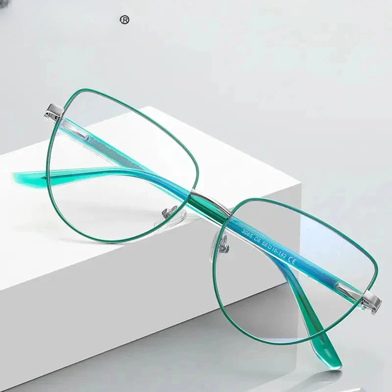 Unisex Cat Eye Full Rim Alloy Reading Glasses 3065 — view 1 | Rx Spectacle