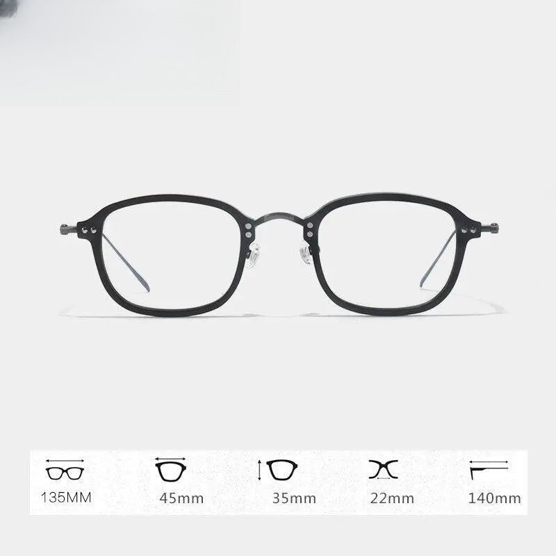 Unisex Square Full Rim Titanium Prescription Glasses Gxyj364 — view 4 | Rx Spectacle