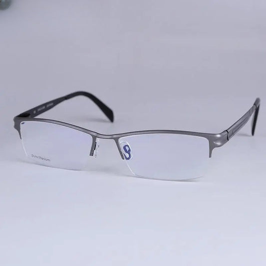 Men's Square Semi-Rimless Titanium Prescription Glasses 36027 — view 1 | Rx Spectacle
