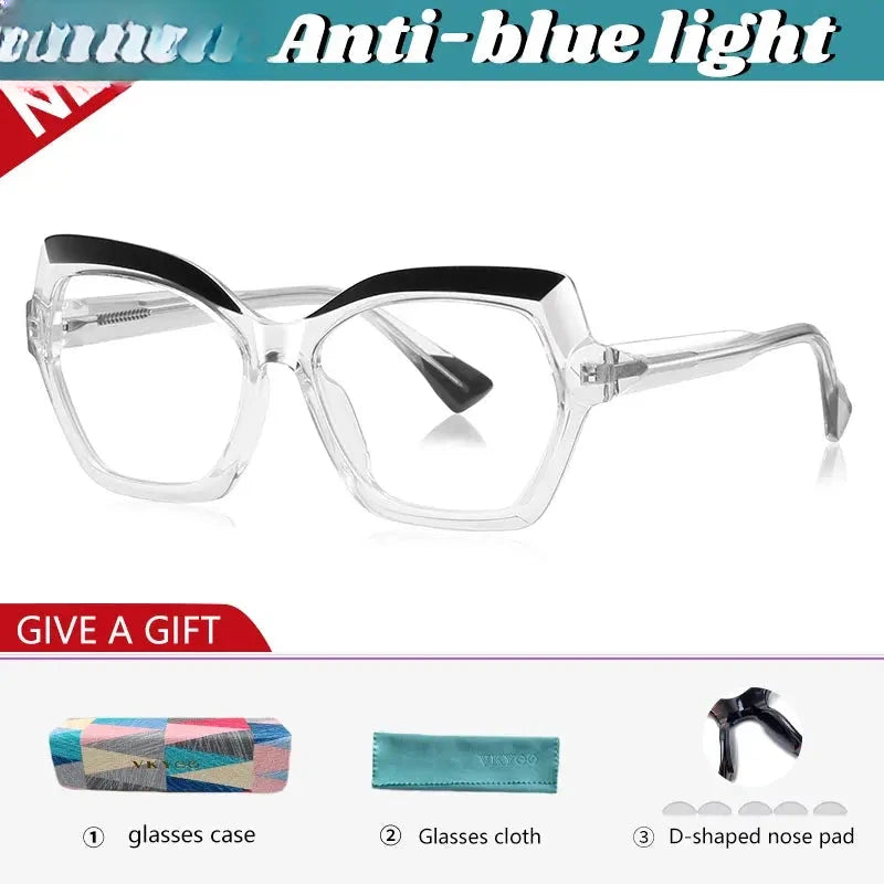 Women's Polygon Full Rim Titanium Reading Glasses 97043 — view 4 | Rx Spectacle