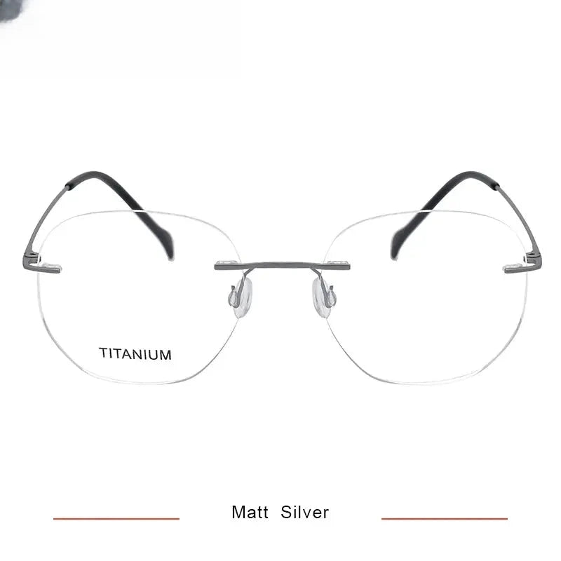 Women's Polygon Rimless Titanium Prescription Glasses 315010 — view 6 | Rx Spectacle