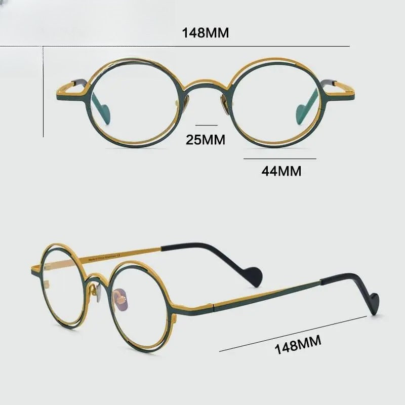 Unisex Round Full Rim Titanium Prescription Glasses Gxyj999 — view 7 | Rx Spectacle