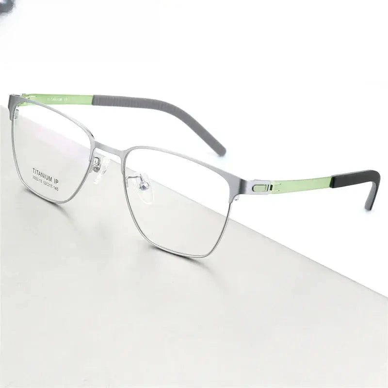 Women's Square Full Rim Titanium Screwless Prescription Glasses 202215 — view 3 | Rx Spectacle