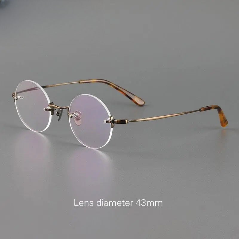 Unisex Round Rimless Titanium Reading Glasses — view 1 | Rx Spectacle