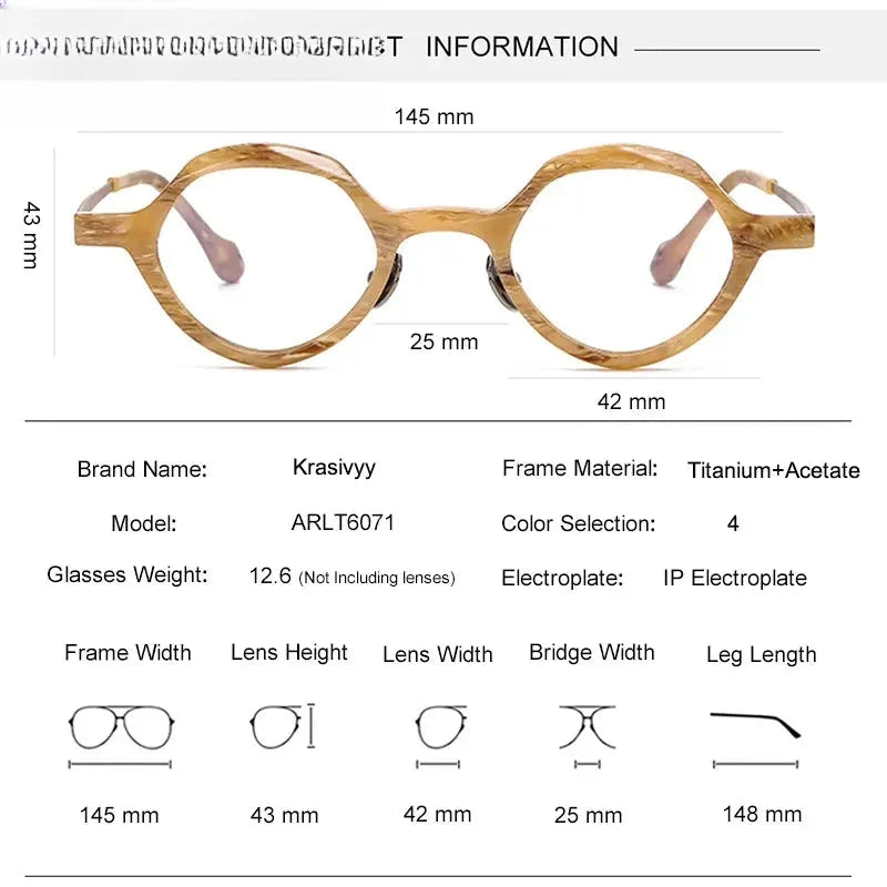 Unisex Oval Full Rim Titanium Prescription Glasses 96071 — view 2 | Rx Spectacle