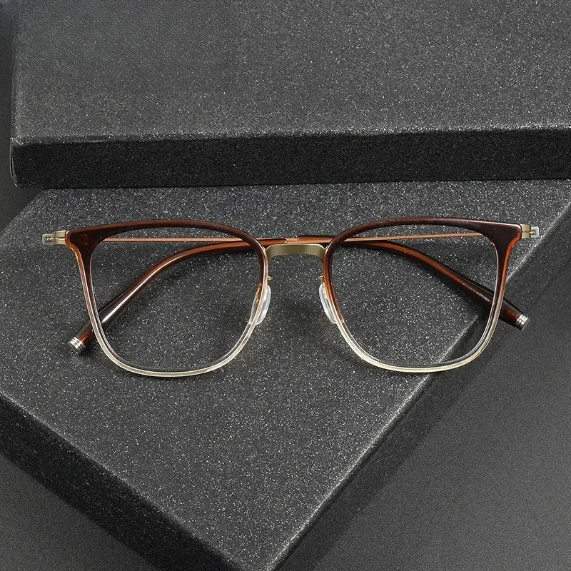 Women's Square Full Rim Titanium Prescription Glasses 22507 — view 1 | Rx Spectacle
