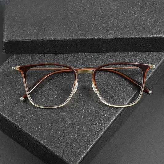 Women's Square Full Rim Titanium Prescription Glasses 22507 — view 1 | Rx Spectacle