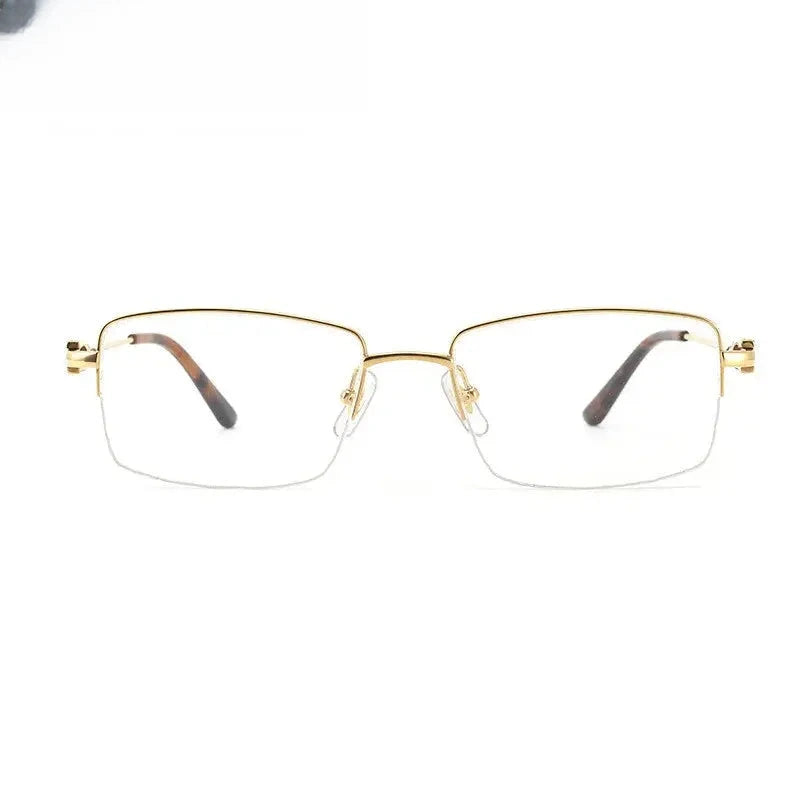 Men's Square Semi-Rimless Titanium Prescription Glasses 310319 — view 1 | Rx Spectacle