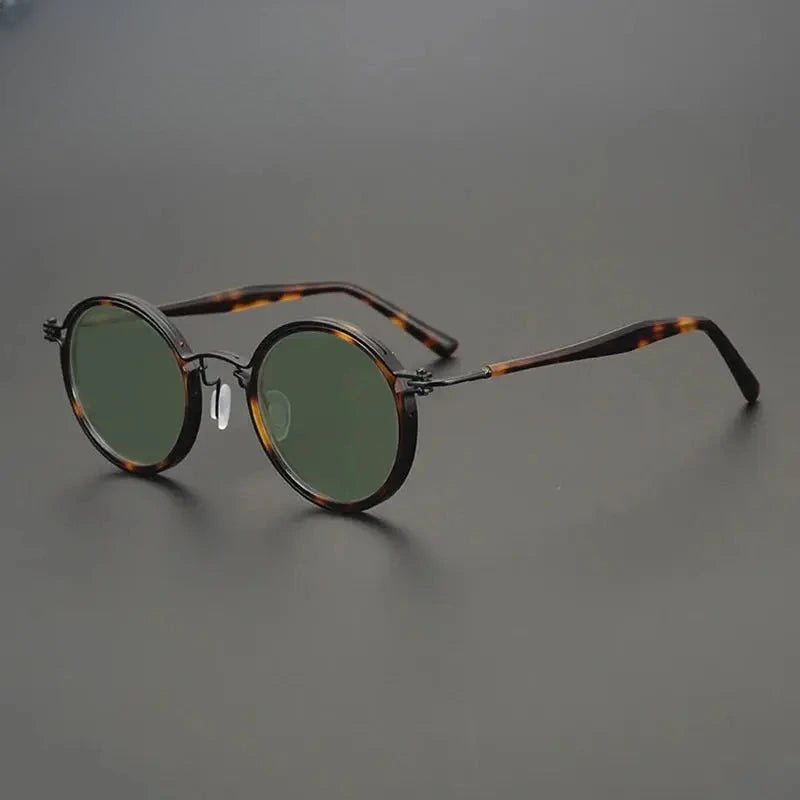Unisex Round Full Rim Titanium Prescription Glasses Mo10 — view 29 | Rx Spectacle