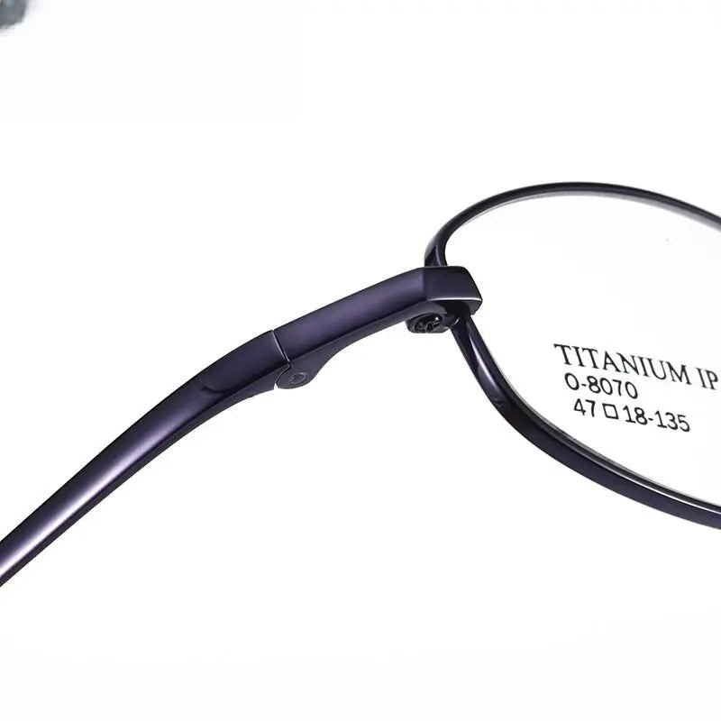 Unisex Oval Full Rim Titanium Prescription Glasses 8070 — view 9 | Rx Spectacle