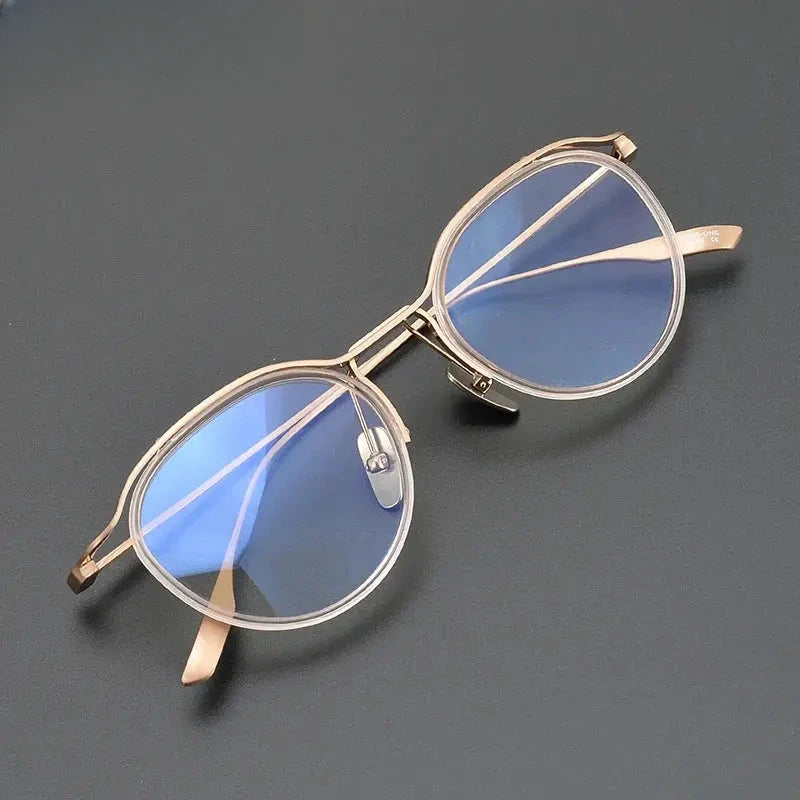 Unisex Oval Full Rim Titanium Prescription Glasses 131676 — view 1 | Rx Spectacle