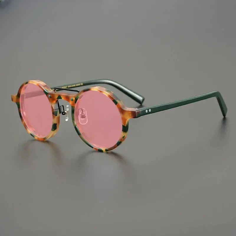 Unisex Round Full Rim Acetate Prescription Glasses Mo11 — view 6 | Rx Spectacle