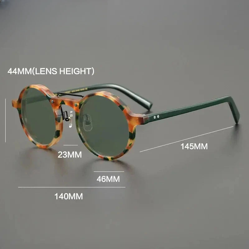 Unisex Round Full Rim Acetate Prescription Glasses Mo11 — view 5 | Rx Spectacle