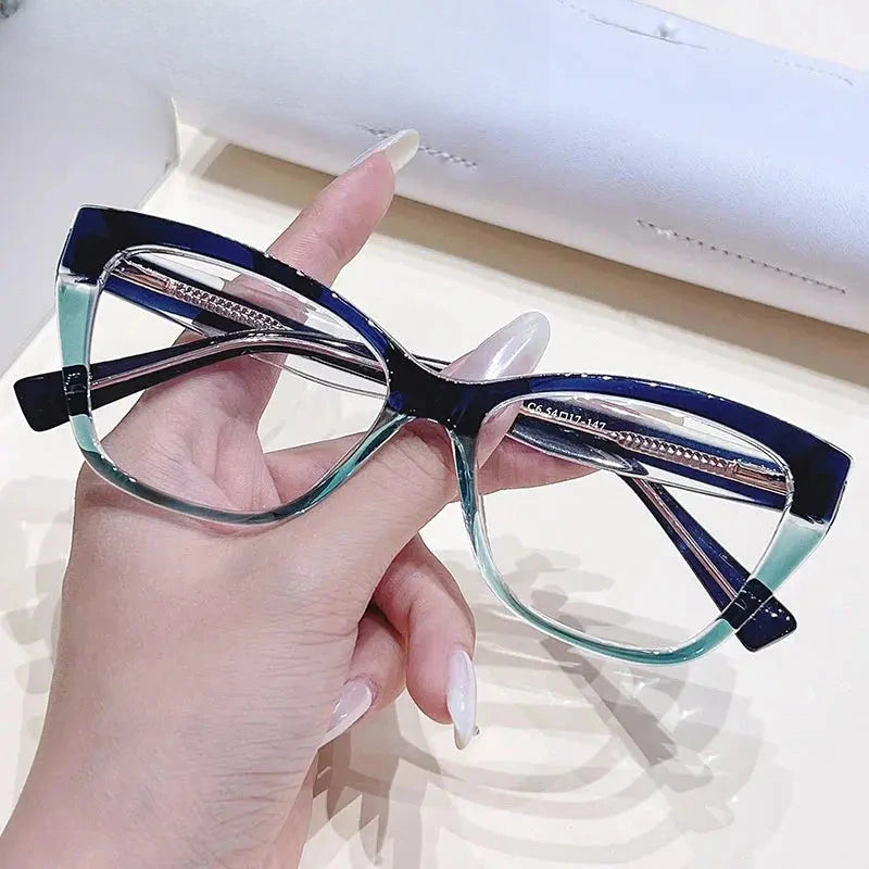 Women's Cat Eye Full Rim Titanium Prescription Glasses 76034 — view 4 | Rx Spectacle