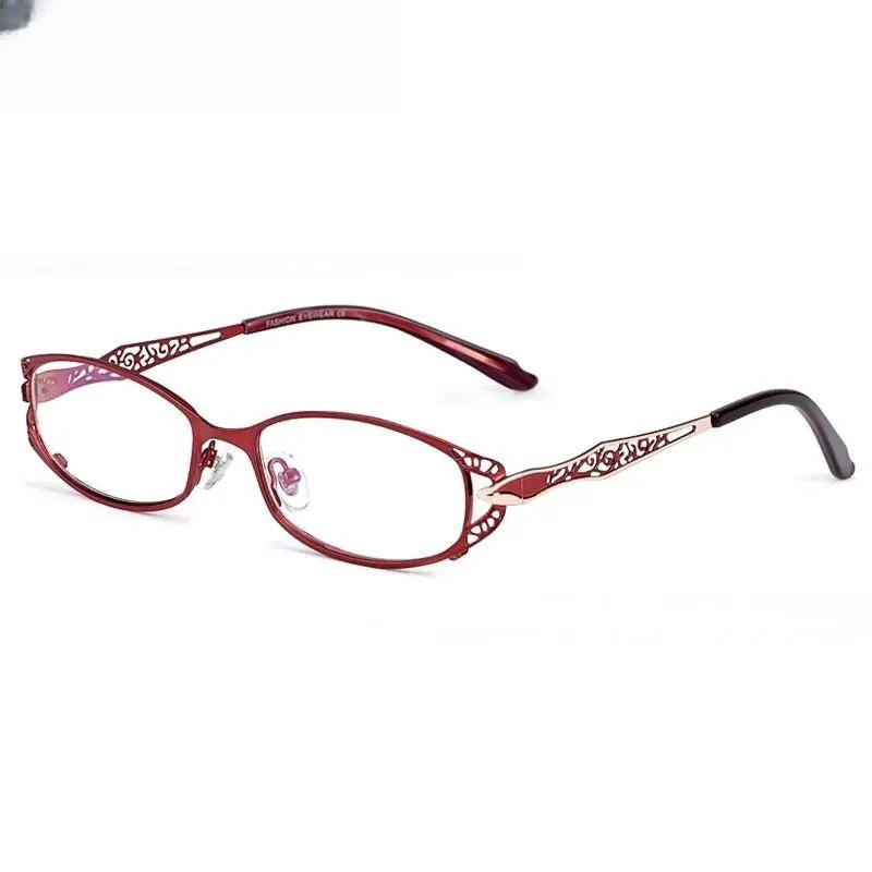 Women's Oval Full Rim Stainless Steel Prescription Glasses 8982 — view 4 | Rx Spectacle