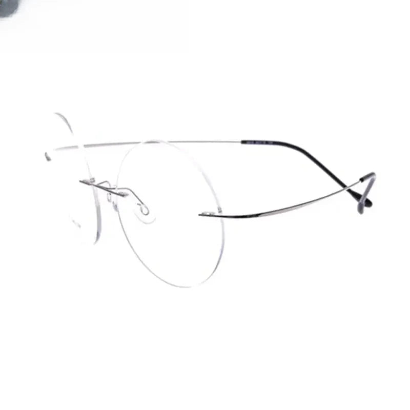 Unisex Round Rimless Titanium Prescription Glasses 259613 — view 11 | Rx Spectacle