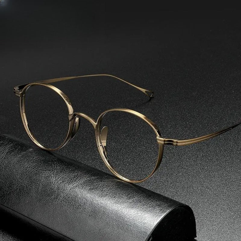 Unisex Round Full Rim Titanium Prescription Glasses Gxyj485 — view 2 | Rx Spectacle
