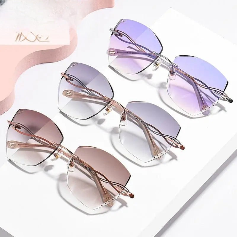 Women's Polygon Rimless Titanium Prescription Glasses 1750 — view 7 | Rx Spectacle
