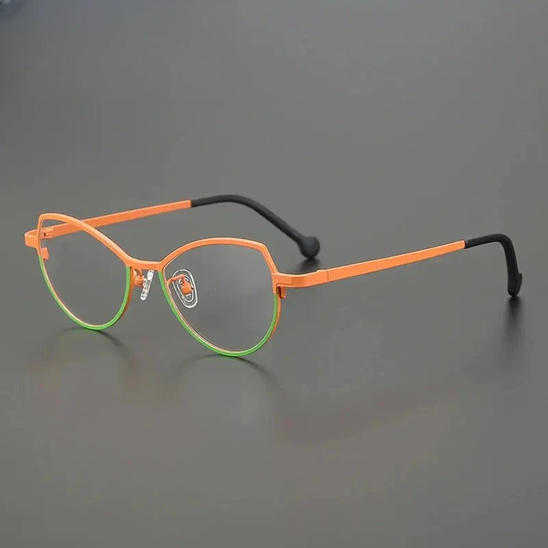 Unisex Browline Full Rim Titanium Prescription Glasses Gxy85848 — view 1 | Rx Spectacle