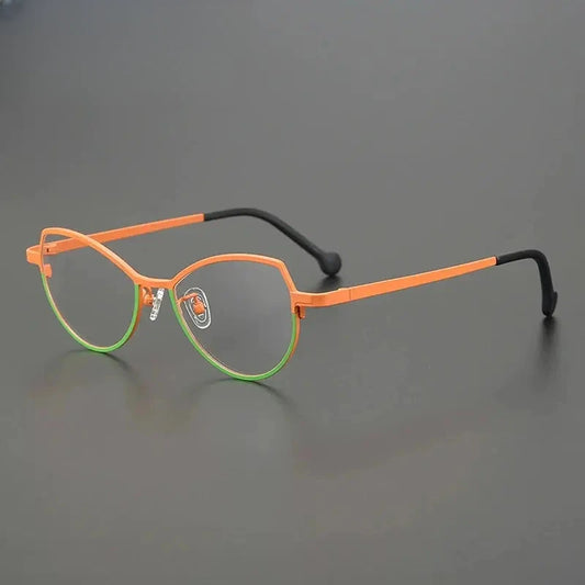 Unisex Browline Full Rim Titanium Prescription Glasses Gxy85848 — view 1 | Rx Spectacle