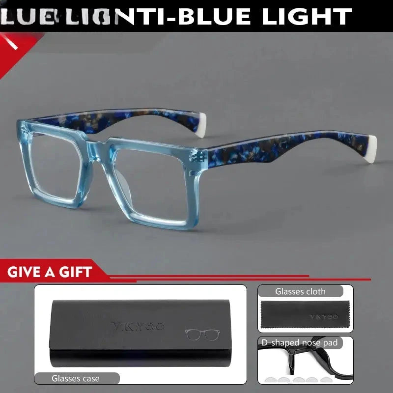 Women's Square Full Rim Titanium Reading Glasses 25005 — view 7 | Rx Spectacle