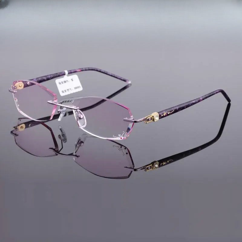 Unisex Rectangular Rimless Titanium Prescription Glasses 88005 — view 1 | Rx Spectacle