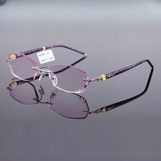 Unisex Rectangular Rimless Titanium Prescription Glasses 88005 — view 1 | Rx Spectacle