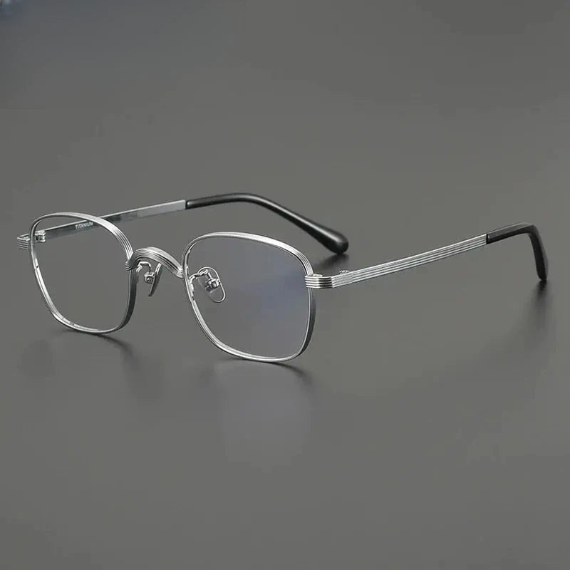 Women's Square Full Rim Titanium Prescription Glasses G2117 — view 4 | Rx Spectacle