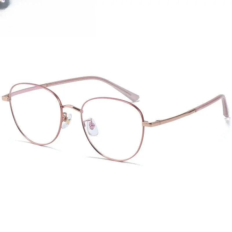 Women's Oval Full Rim Titanium Prescription Glasses 15154 — view 3 | Rx Spectacle