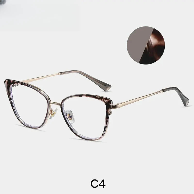 Women's Cat Eye Full Rim Titanium Prescription Glasses 87262 — view 7 | Rx Spectacle