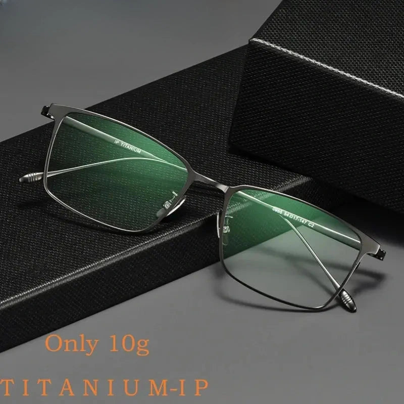 Men's Square Full Rim Titanium Prescription Glasses Y0955 — view 1 | Rx Spectacle