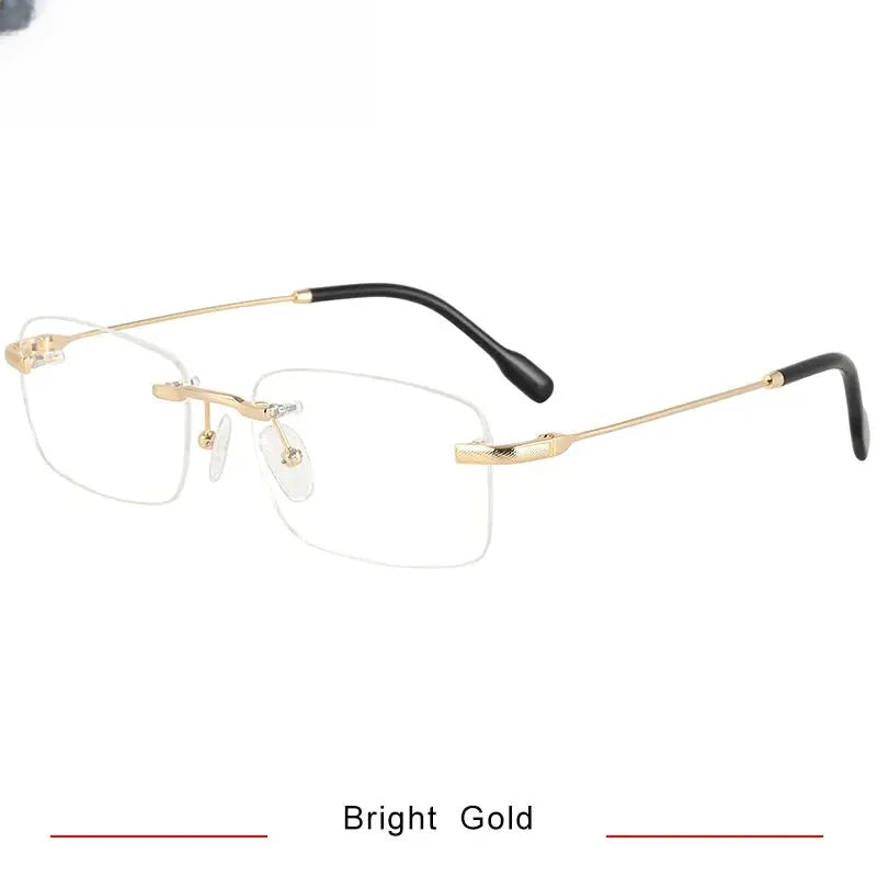 Unisex Square Rimless Titanium Prescription Glasses 350025 — view 3 | Rx Spectacle