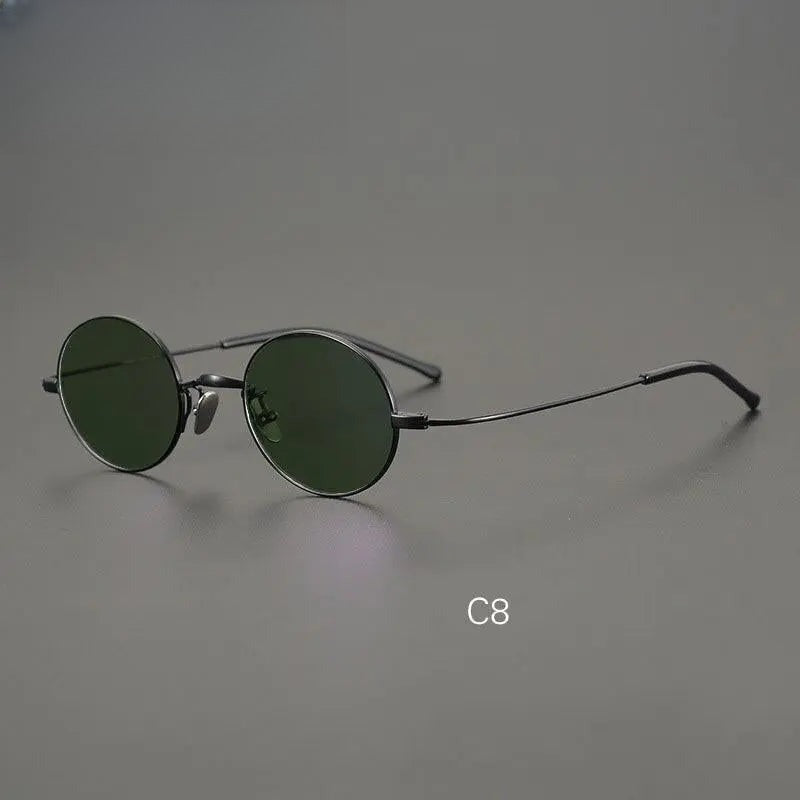 Men's Round Full Rim Titanium Prescription Glasses — view 5 | Rx Spectacle