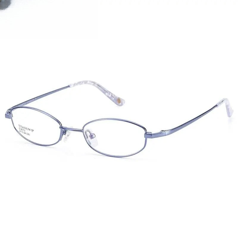 Unisex Oval Full Rim Titanium Prescription Glasses 8070 — view 16 | Rx Spectacle