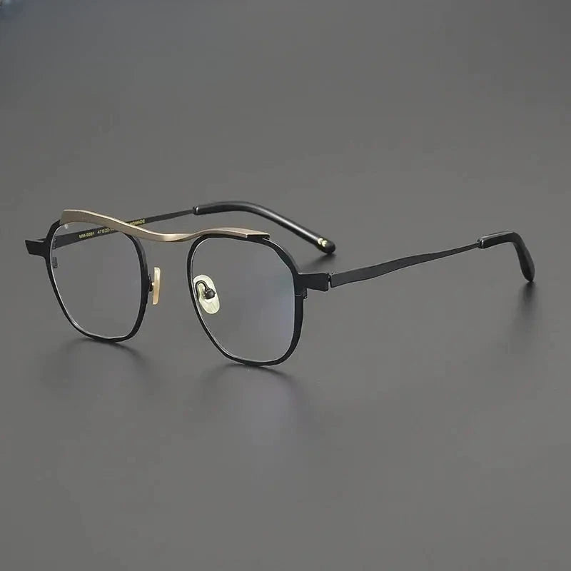 Unisex Browline Full Rim Titanium Prescription Glasses 670091 — view 3 | Rx Spectacle
